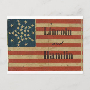 31 Star 1860 Lincoln und Hamlin American Flag Postkarte