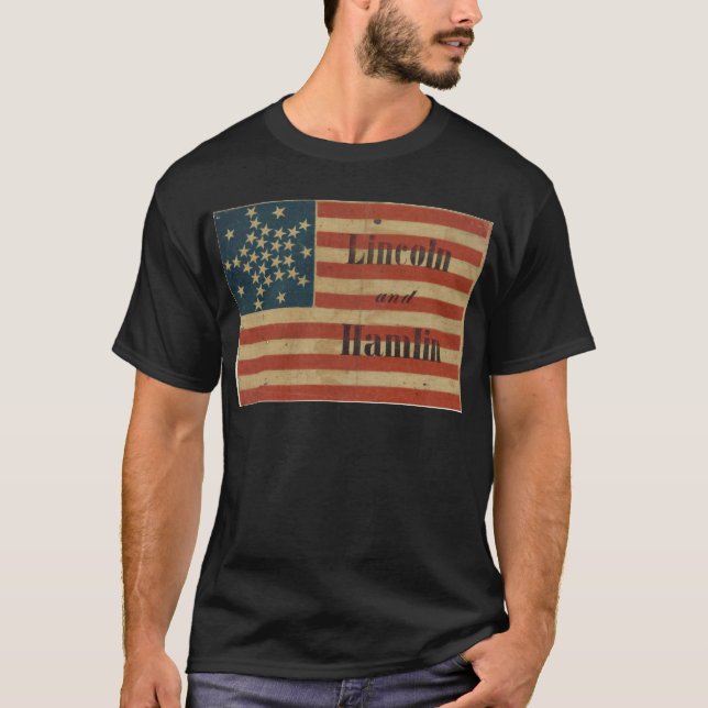 31 Stern Lincoln 1860 und Hamlin amerikanische T-Shirt (Vorderseite)