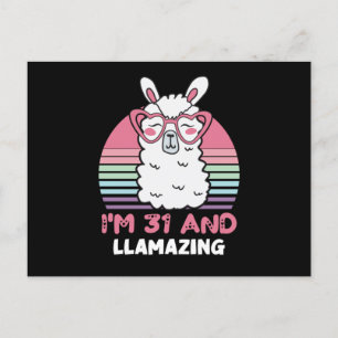 31 Year Old Bday Llamazing 31st Birthday Llama Postkarte