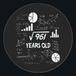 31st Birthday Square Root Math 31 Years Old Bday Runder Aufkleber<br><div class="desc">Birthday Design For anyone who's horoscope say difficult & Stubborn But totally worth.Wear it with pride at work,  school gym perfect to pair with shorts,  leggings or jeans for a casual yet trendy Look</div>