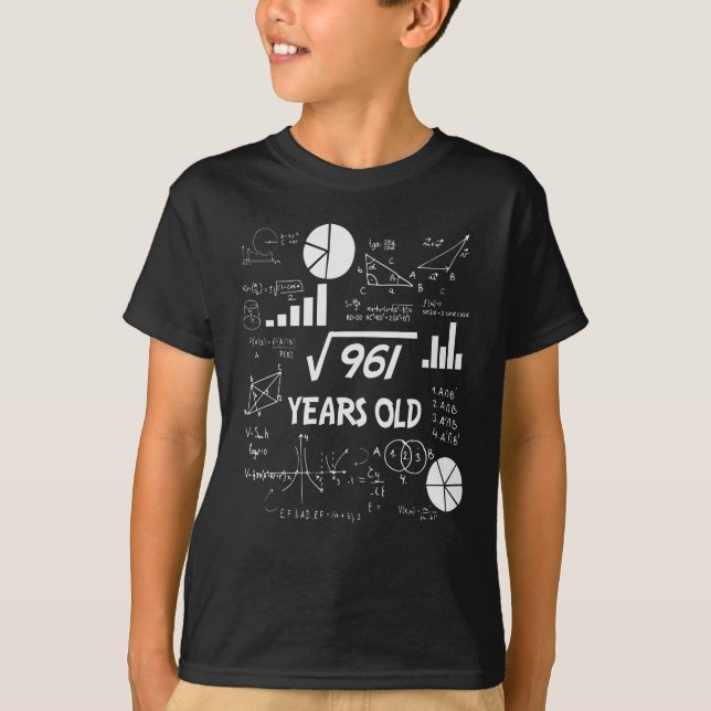 31st Birthday Square Root Math 31 Years Old Bday T-Shirt (Vorderseite)