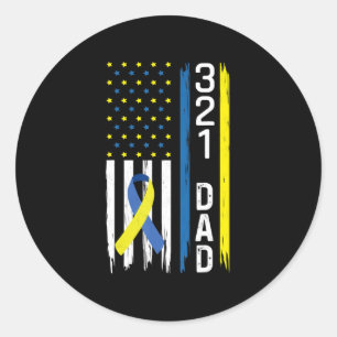 321 Vater Down Syndrome Support Awareness Runder Aufkleber