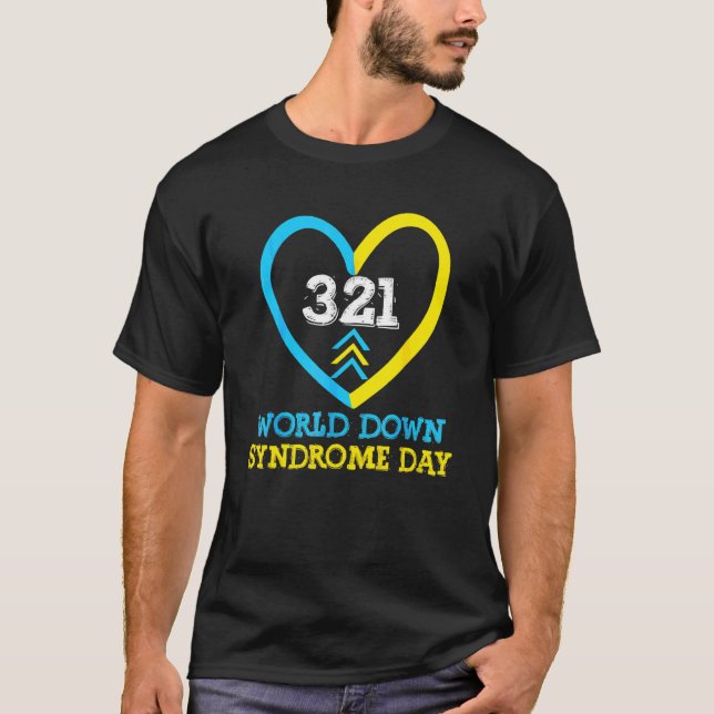 321 World Down Syndrome Awareness Day Trisomy 21 T-Shirt (Vorderseite)