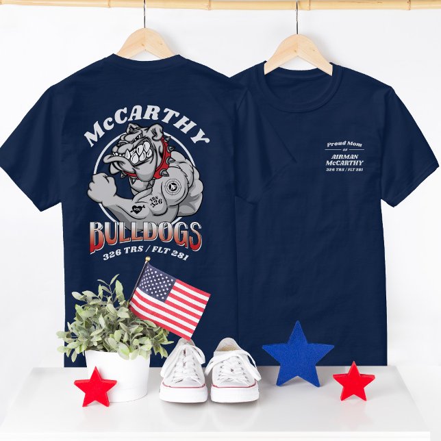 326 Bulldogs Air Force Basic Training Abschluss T-Shirt (Custom Air Force Basic Military Training BMT Graduation Shirt, 326 Bulldogs Family Shirt, Proud Mom)
