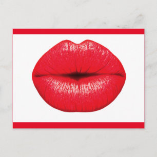 327493 RED SMOOCH LIPS KISS MAKEUP SCHÖNHEIT LIEBE POSTKARTE