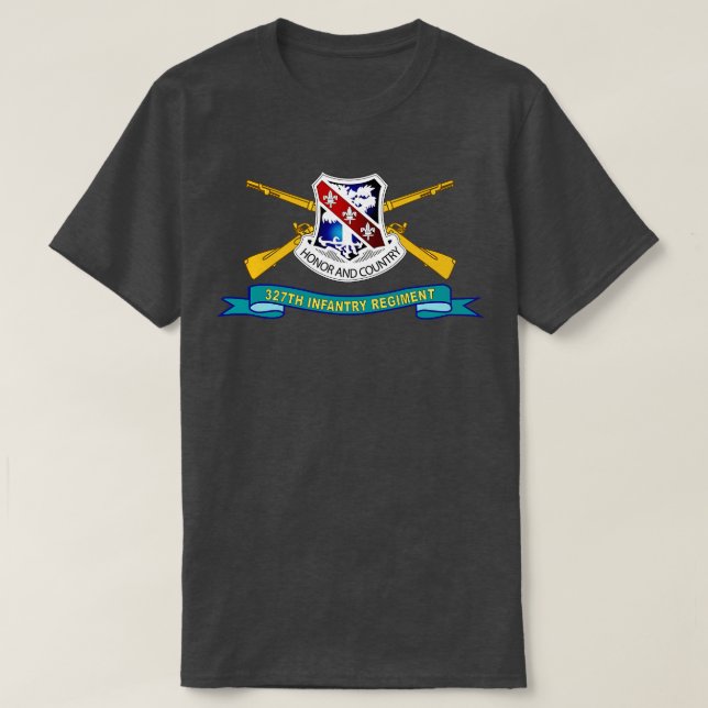 327. Infanterie-Regiment DUI w Br Ribbon X T-Shirt (Design vorne)
