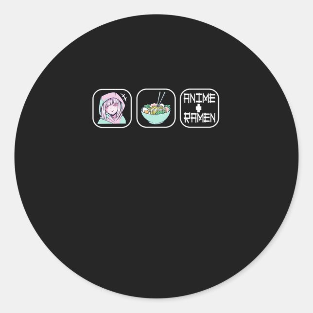 32.Anime-Liebe Ramen Runder Aufkleber (Vorderseite)