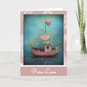 *~* 32 AP51 Liebe Boat Hearts Romantisches Valenti Feiertagskarte