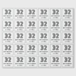 32. Geburtstag: Art Deco Inspiriert Stil "32" + Na Geschenkpapier