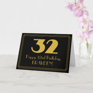 32. Geburtstag: Art Deco inspiriertes Aussehen "32 Karte