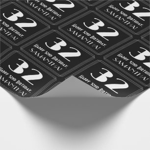 32. Geburtstag - Art Deco inspiriertes Aussehen "3 Geschenkpapier