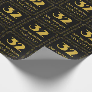 32. Geburtstag – Art Deco inspiriertes Aussehen "3 Geschenkpapier