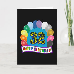 32. Geburtstag Balloons Geschenke Karte