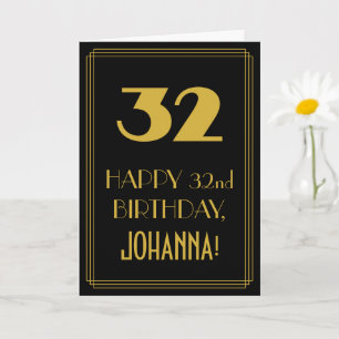 32. Geburtstag – im Art Deco Stil inspirierter Loo Karte