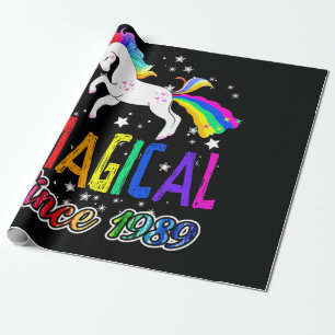 32. Geburtstag Magischer Farting Unicorn Regenboge Geschenkpapier