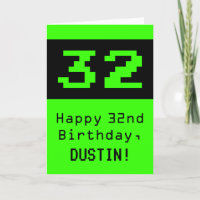 32. Geburtstag: Nerdy / Geeky Style "32" und Name