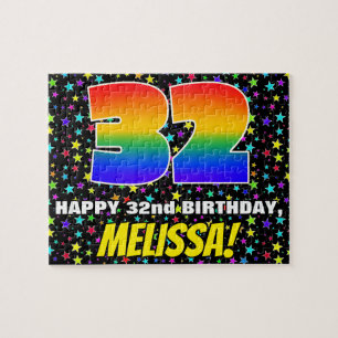 32. Geburtstag — Spaß, farbenfrohe Sternenweltenmu Puzzle