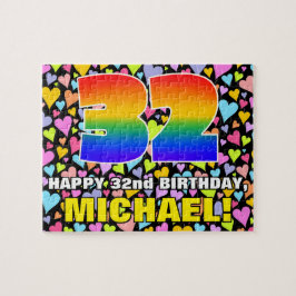 32. Geburtstag — Spaß, liebevolle Herzformen + "32 Puzzle