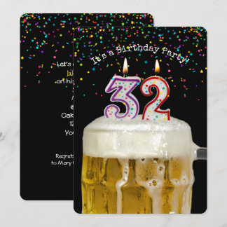 32. Geburtstags-Bier-Party Einladung