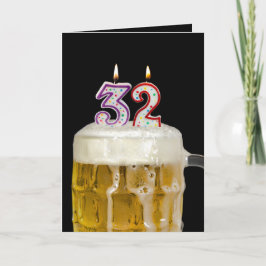 32. Geburtstagsbiere auf schwarz Karte