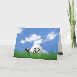 32. Geburtstagsgolfball im Gras Karte