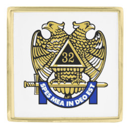 32 Grad Mason T - Shirt Cufflinks Anstecknadel Gold