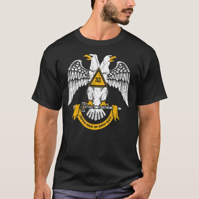 32. Grad Masonic Scottish Rite Wings Down Fathe T-Shirt (Vorderseite)