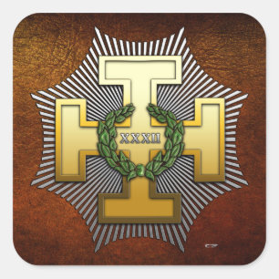 32. Grad: Master of the Royal Secret Quadratischer Aufkleber