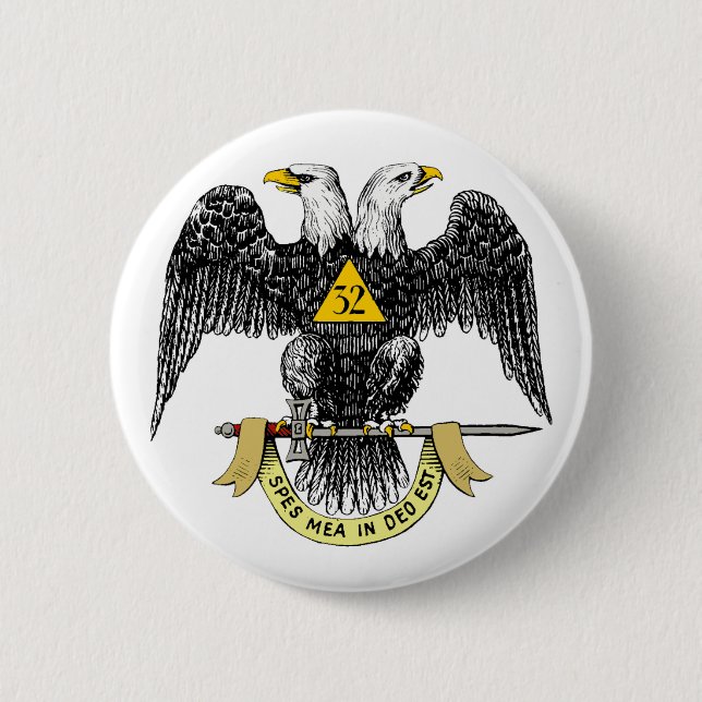 32. Grad-schottisches Ritus-Schwarzes Eagle Button (Vorderseite)