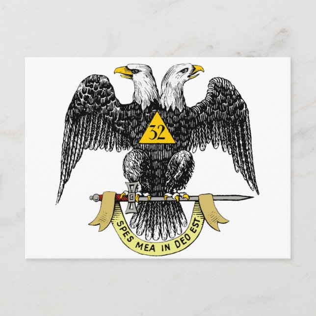 32. Grad Scottish Rite Black Eagle Postkarte (Vorderseite)