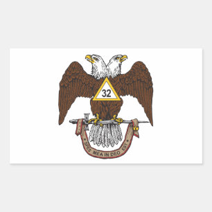 32. Grad Scottish Rite Brown Eagle Rechteckiger Aufkleber