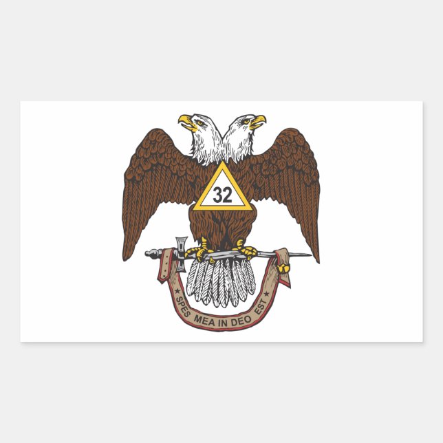 32. Grad Scottish Rite Brown Eagle Rechteckiger Aufkleber (Vorderseite)