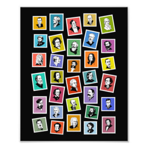 32 grafische Portraits der beststen Komponisten Fotodruck