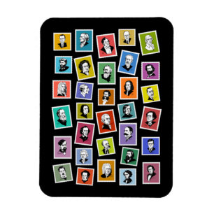 32 grafische Portraits der beststen Komponisten Magnet