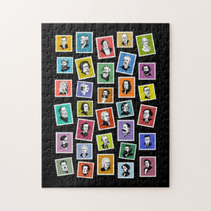 32 grafische Portraits der beststen Komponisten Puzzle