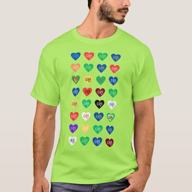 32 Grafschaften Grá (Liebe) - Irische Grafschaftsf T-Shirt (Vorderseite)