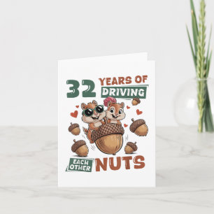 32. Hochzeitstag 32 Jahre Paarung Karte