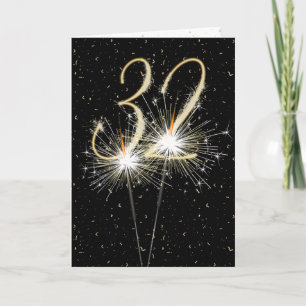 32. Hochzeitstag Sparkler Karte
