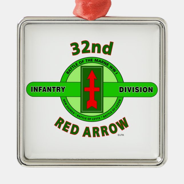 32. INFANTERIEDIVISION "ROTER PFEIL " SILBERNES ORNAMENT (Vorne)