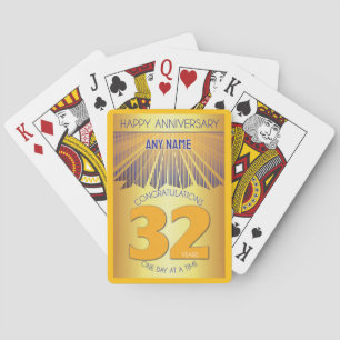 32 Jahr Golden Ray 12 Schritt CUSTOM NAME Spielkarten