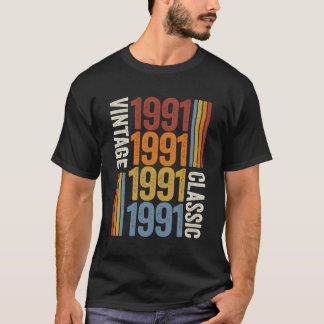 32 Jahre alt Vintag 1991 32. Geburtstagsdekoration T-Shirt