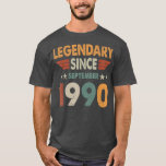 32 Jahre alte Geschenke Legend seit September 1990 T-Shirt<br><div class="desc">32 Jahre alte Geschenke lehnen seit September 1990 32. Geburtstag .</div>