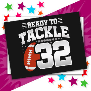 32 Jahre altes Tackle Football Party 32. Geburtsta Postkarte