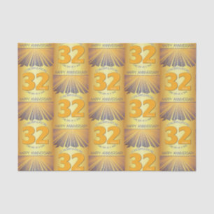 32 Jahre Golden Ray 12-Schritte-Jubiläums-Tasche Seidenpapier