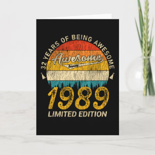 32 Jahre Old Bday 1989 Awesome Since 32nd Birthday Karte