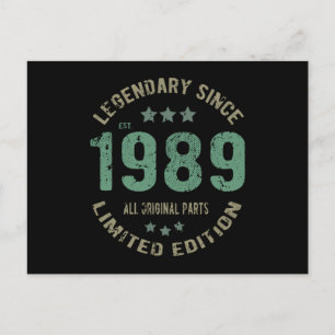 32-jähriger Tag 1989 Legende seit 32. Geburtstag Postkarte