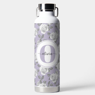 32 oz. Rose Garden Monogram Lavendel Wasserflasche Trinkflasche