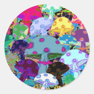 32 Pilze #2 Runder Aufkleber