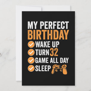 32. Runde 32 Mein perfekter Geburtstag Gaming Einladung