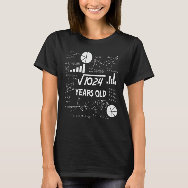 32nd Birthday Square Root Math 32 Years Old Bday T-Shirt (Vorderseite)